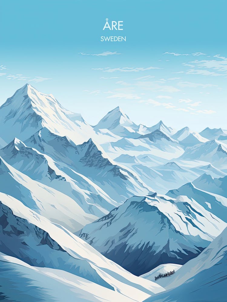 Poster Of Are   Sweden, Ski Resort Illustration 1