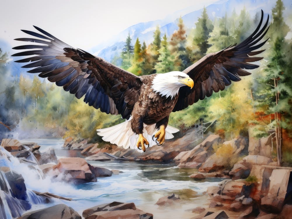 Bald Eagle - Watercolor style
