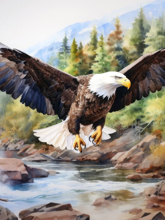 Bald Eagle - Watercolor style