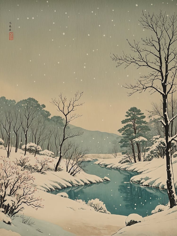 Winter Lake Landscape