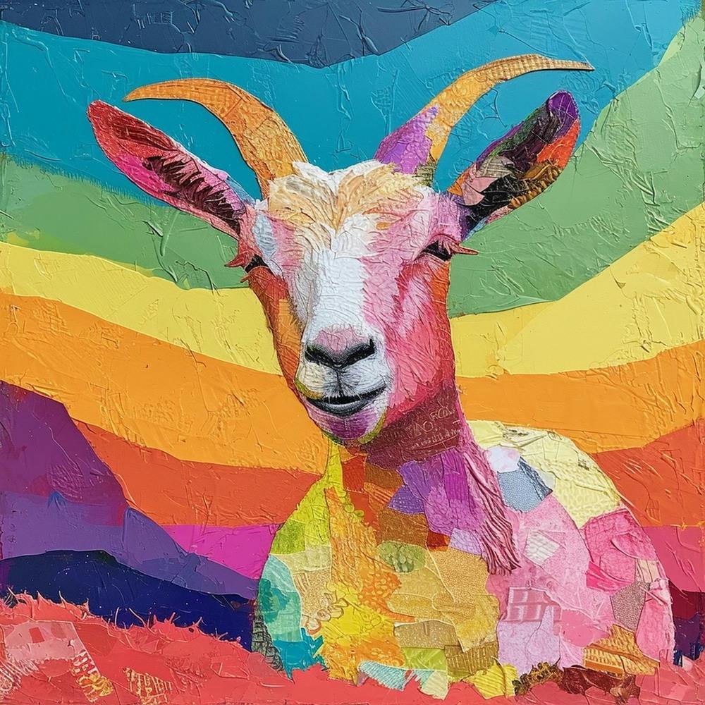 Rainbow Kitsch Goat