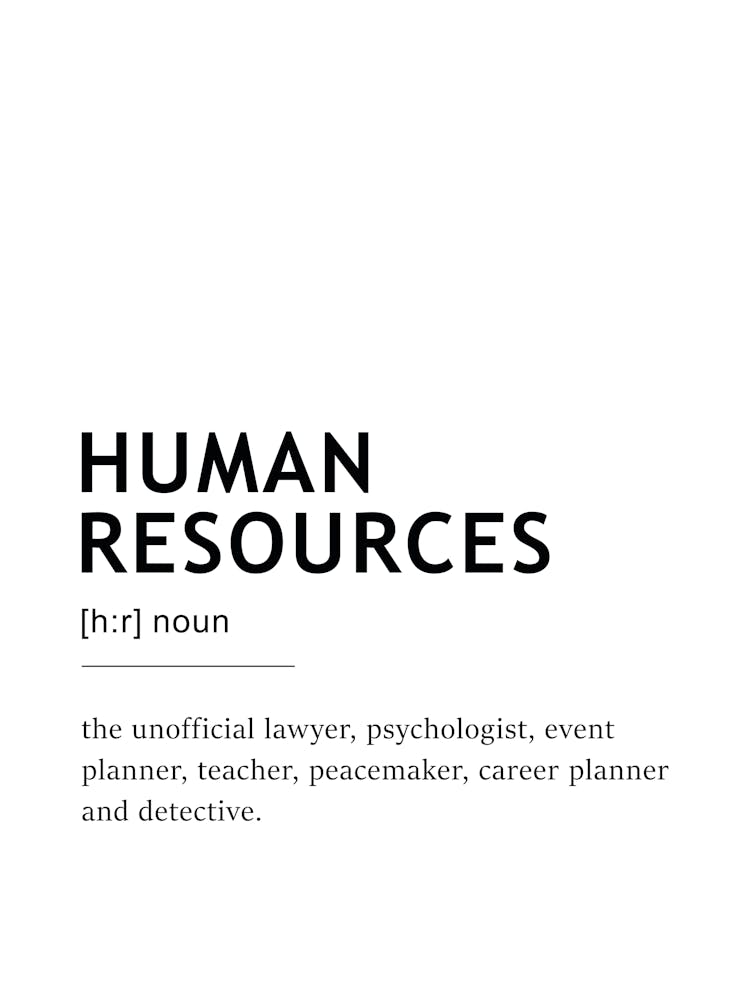 Human Resources Definition Poster - Dictionary