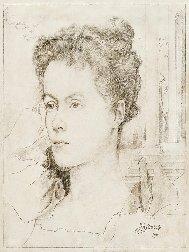 Portrait Of Jan Toorop S Wife Annie Hall Or Her Sister Janet Hall (1900), Jan Toorop