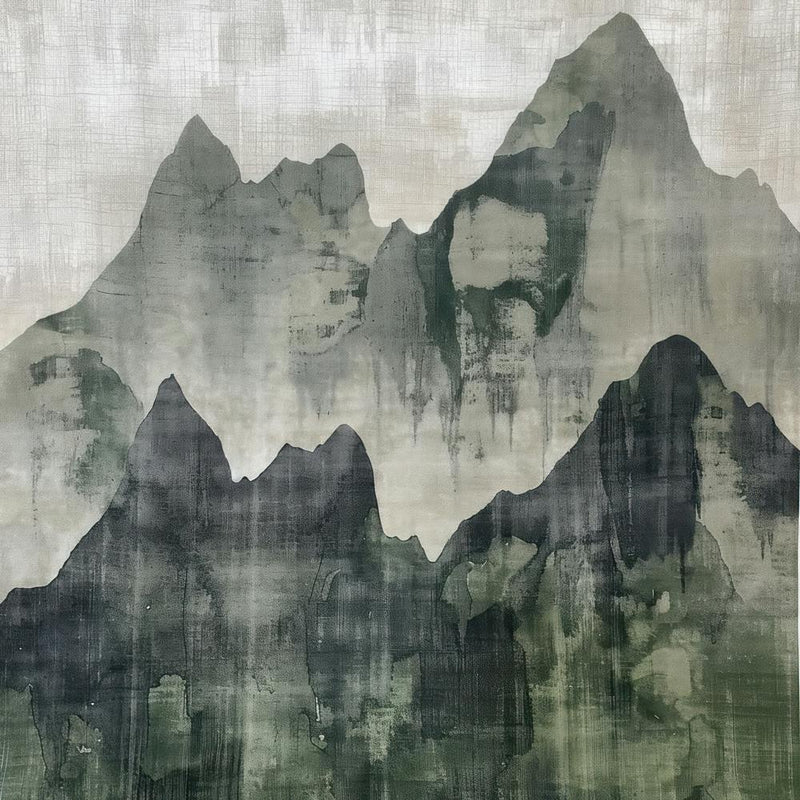 Japanese Watercolour Of Mount Aino 1