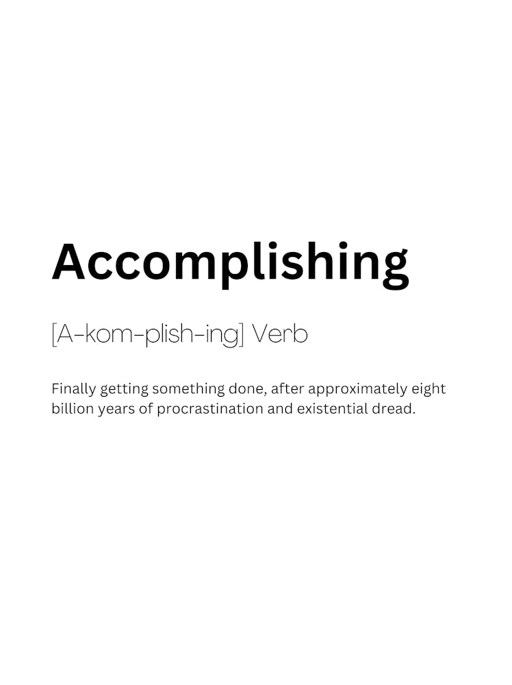 Accomplishing Definition Meaning