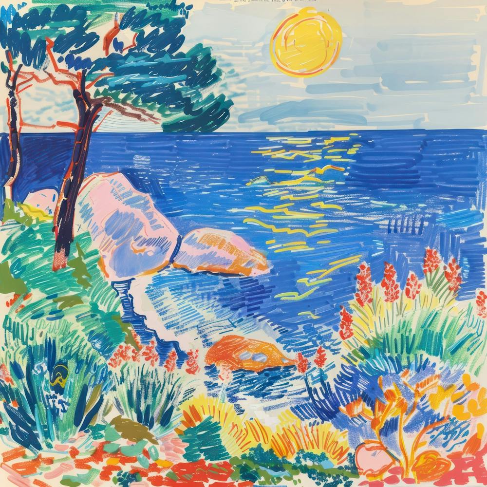 Seaside Painting Matisse Style 3