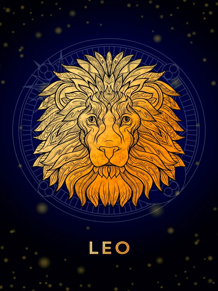 Zodiac Sign Leo — Zodiac golden sign