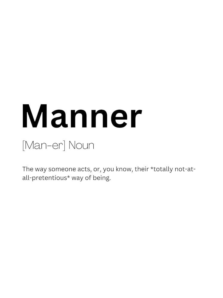 Manner Definition Meaning