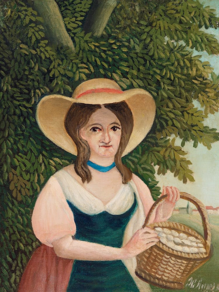 Woman With Basket Of Eggs, Henri Rousseau