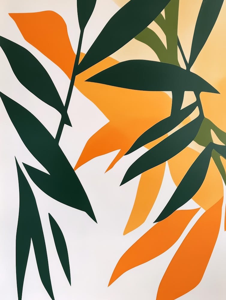 Orange And Green Leaves 1
