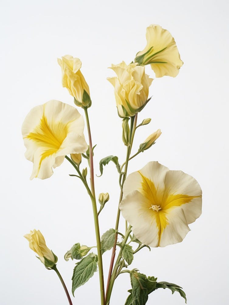 Pressed Wildflower Botanical Art Evening Primrose 1