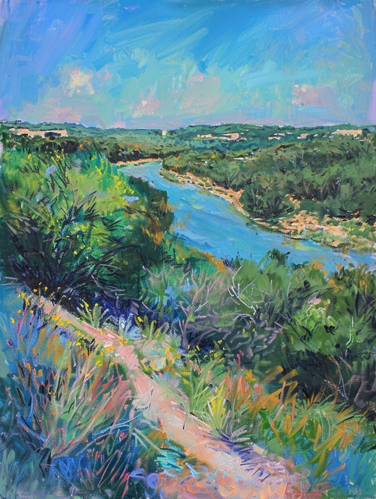 Memorial Museum Austin Texas Oil Painting 1