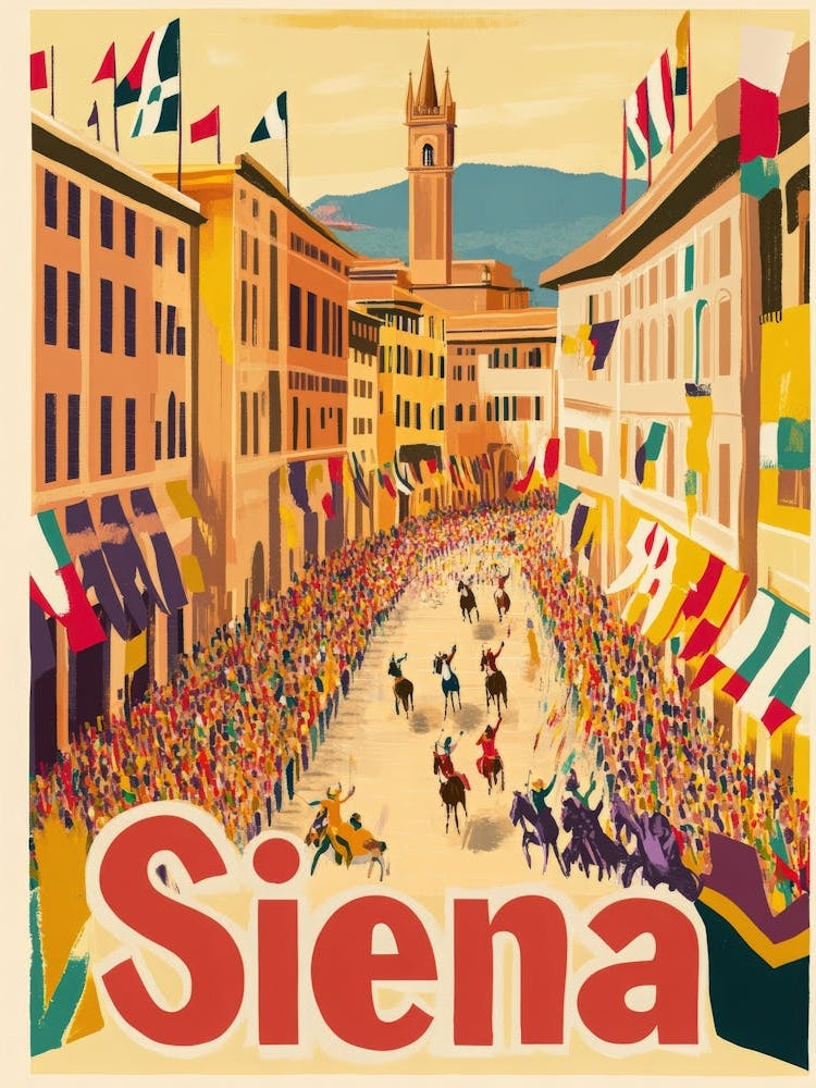 Aihrgdesign A 1970s Inspired Travel Poster For Siena Depictin 12f956f0 A9b5 4397 8c90 Ea1497db9534 1
