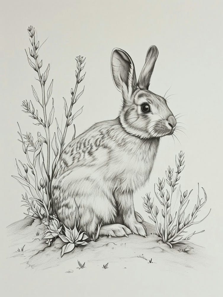 Polish Rex Rabbit Drawing 4