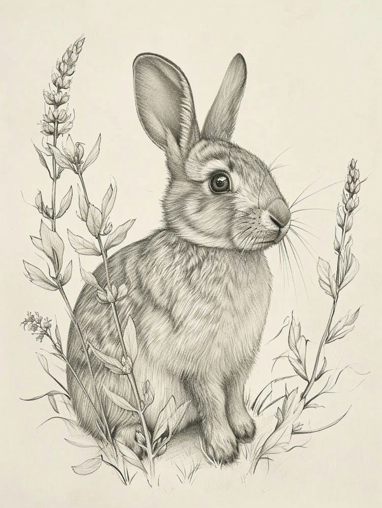 Argente Rabbit Drawing 1