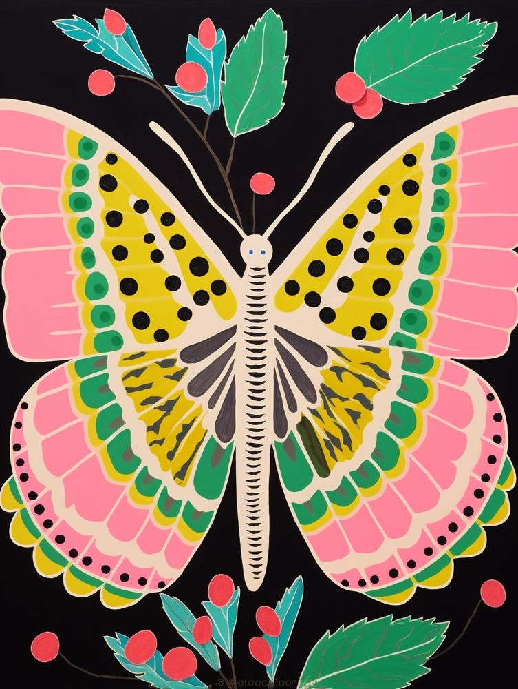 Peinture Animalière Maximaliste Papillon 3