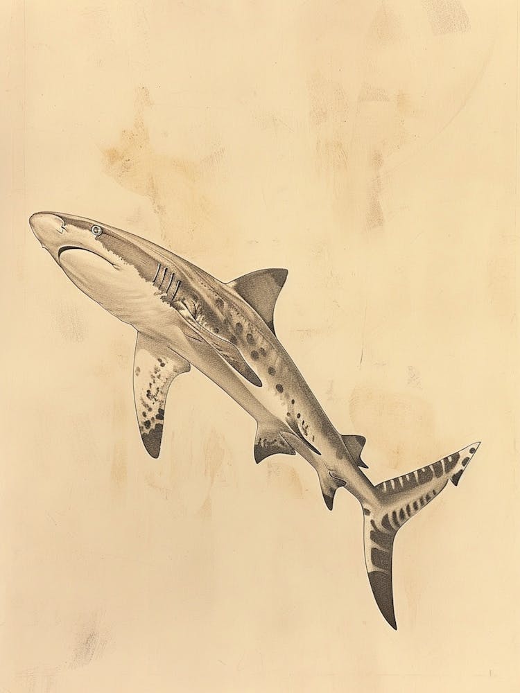 Zebra Shark Vintage Illustration 5