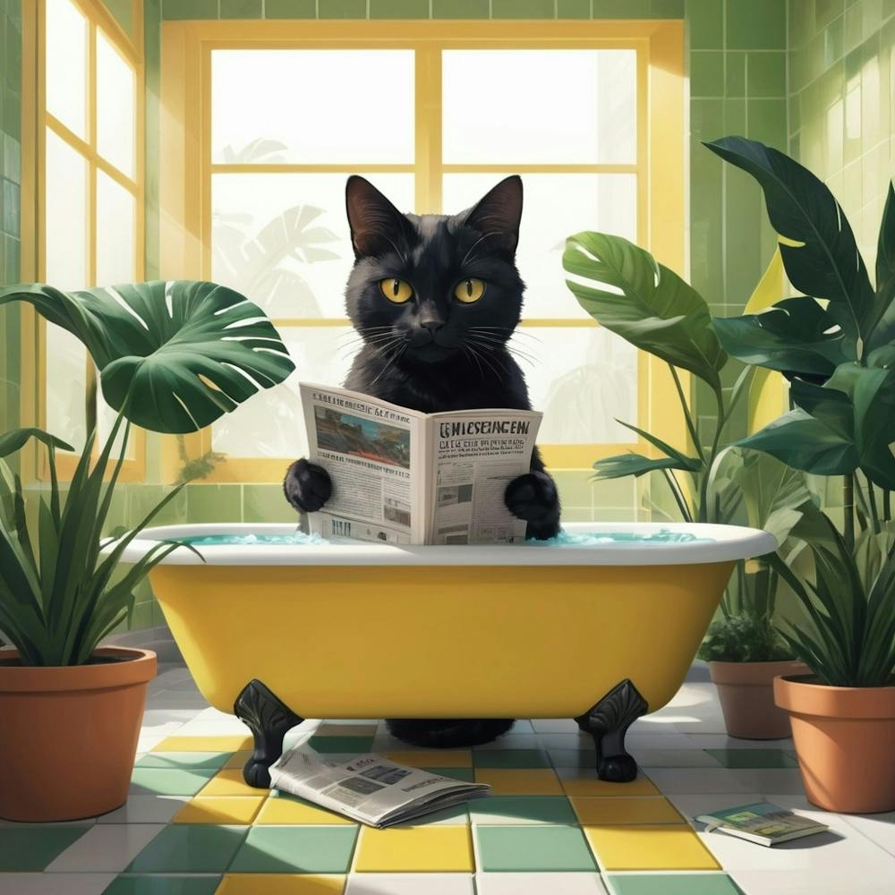 Cat In Bathtub 2