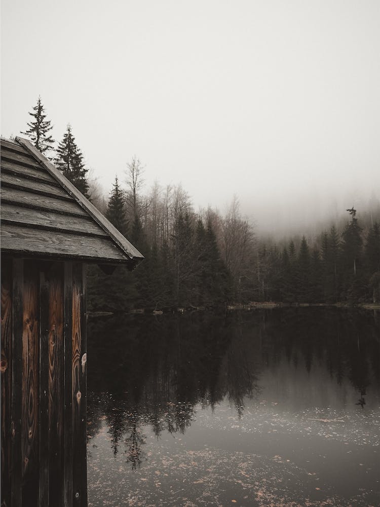 Old Cabin On Lake