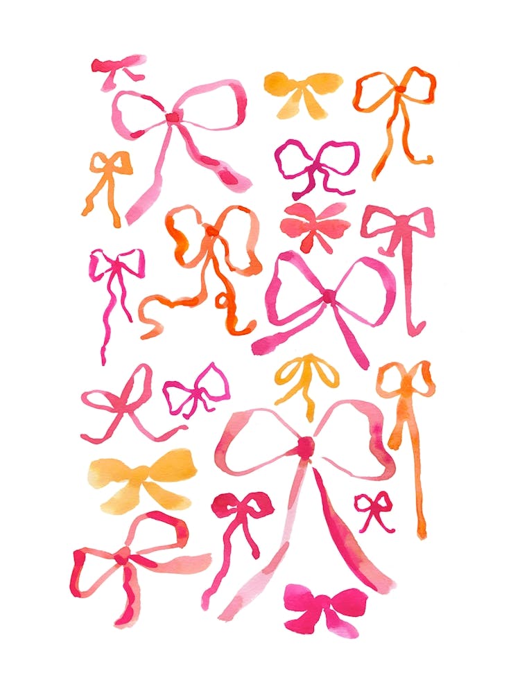 Watercolor Ribbon Bows