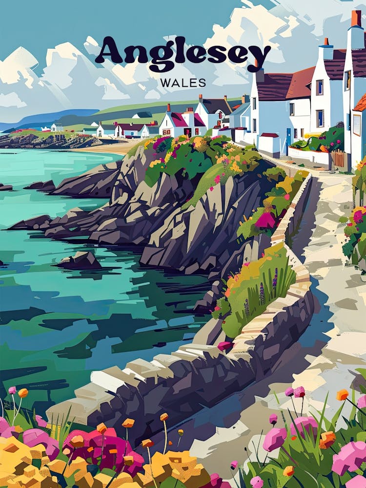 Anglesey Wales Island Art Illustration