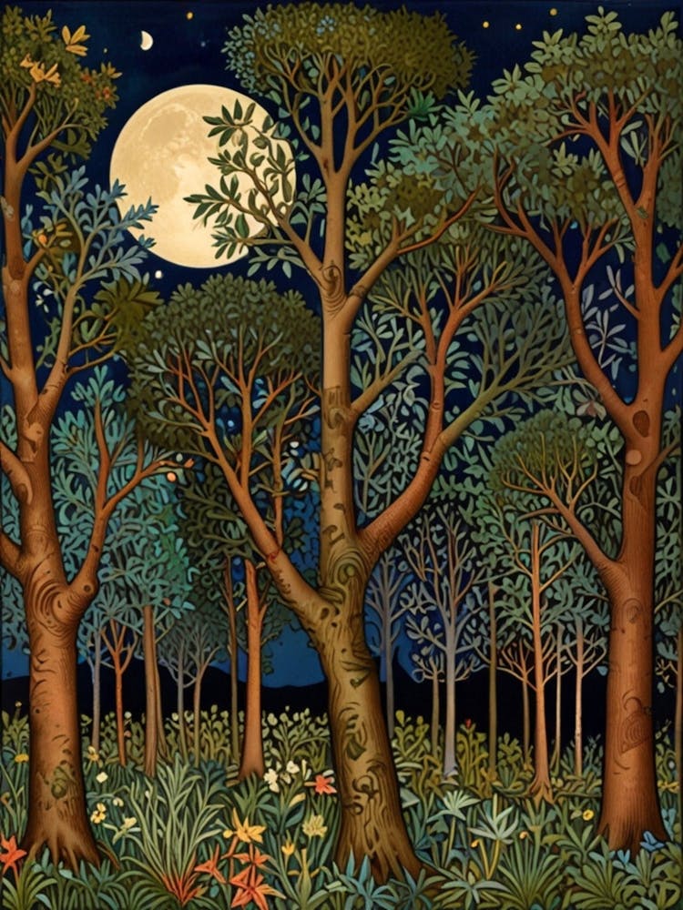 William Morris Moonlight In The Forest 194