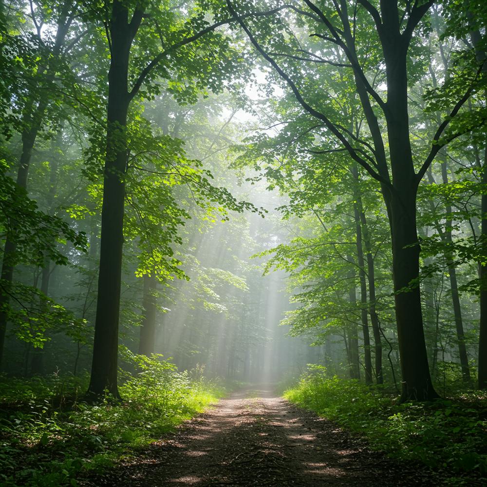 Sunbeams In The Forest