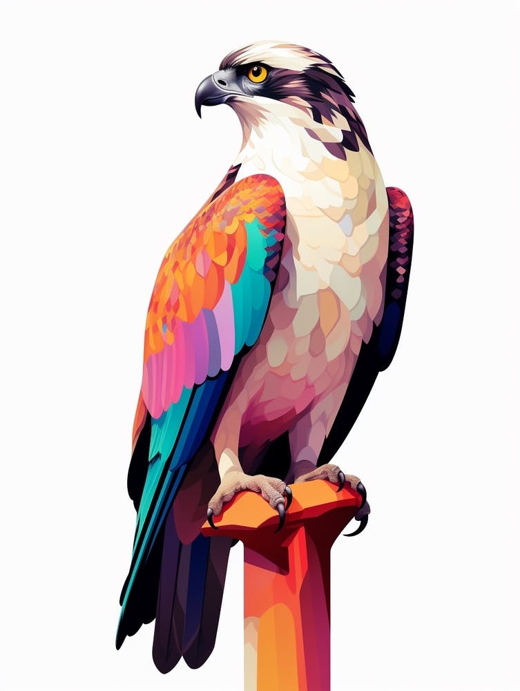 Colourful Geometric Bird Osprey