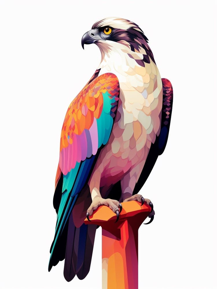 Colourful Geometric Bird Osprey