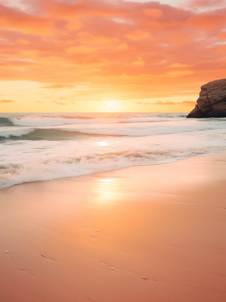 Barafundle Bay Beach Pembrokeshire Wales At Sunset 3
