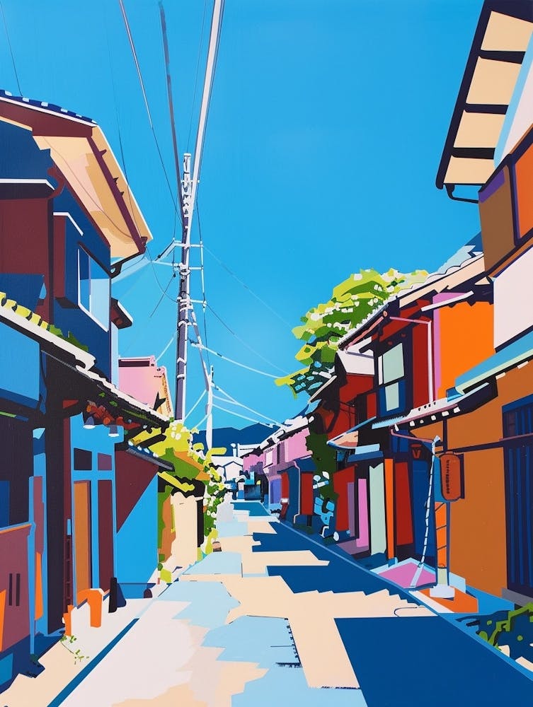 Aizu Wakamatsu Japan Colourful Illustration