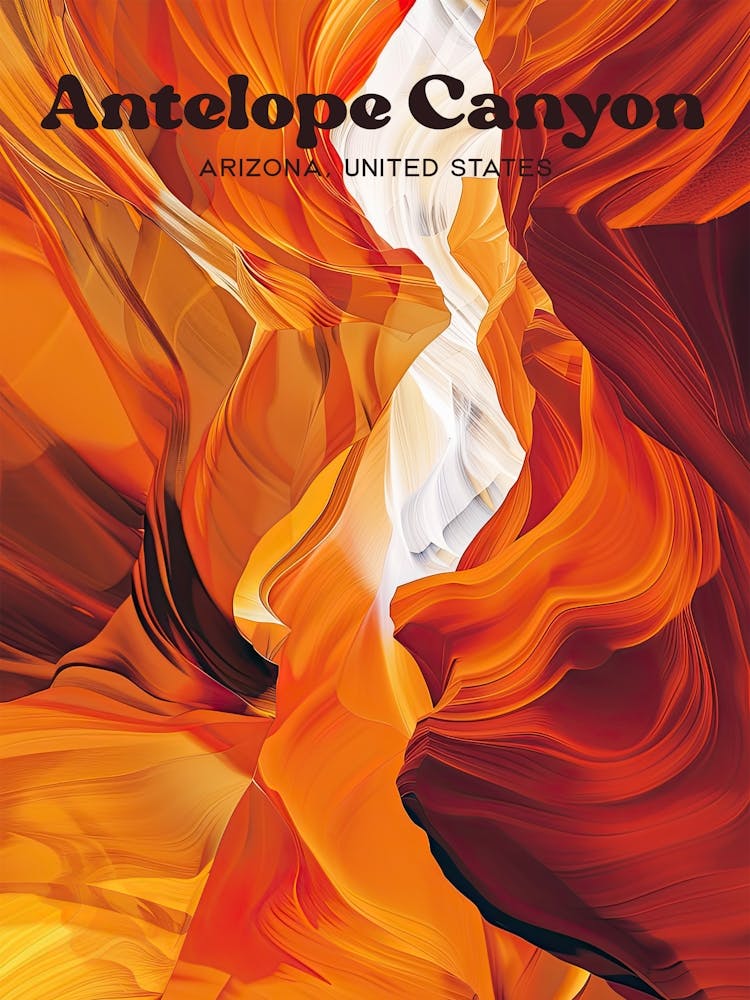 Antelope Canyon Arizona Lake Powell Art Illustration