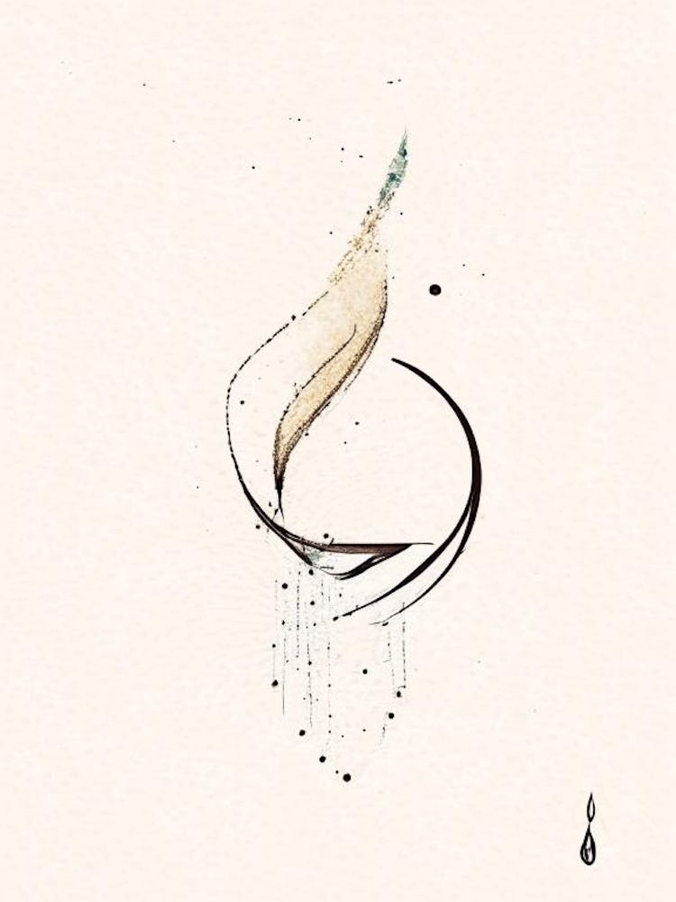 Wisdom Symbol Minimal Watercolour