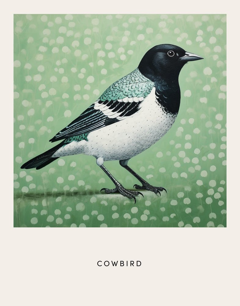 Ohara Koson Inspired Bird Painting Cowbird 1 Poster