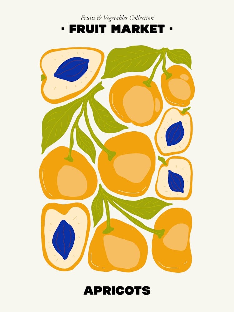 The Fruit Market Apricot Illustration Maximalist