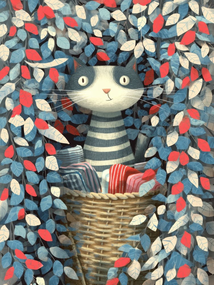 Cat In A Basket 1