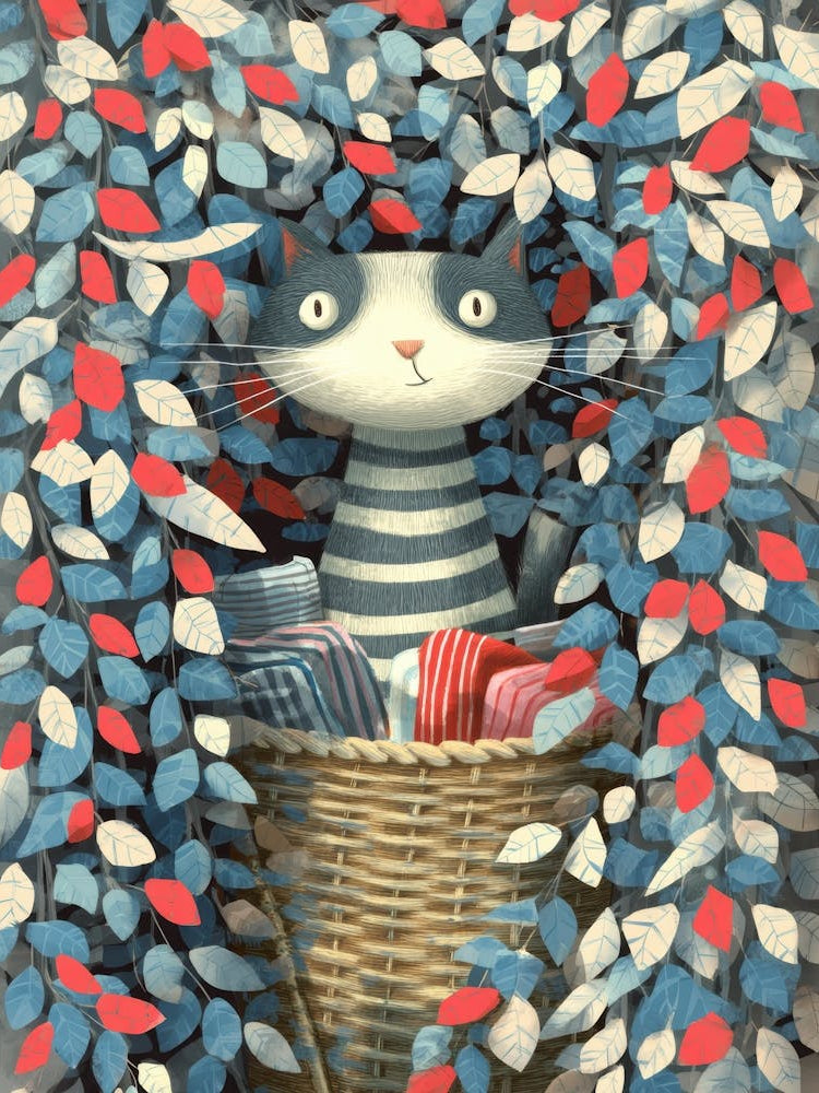 Cat In A Basket 1