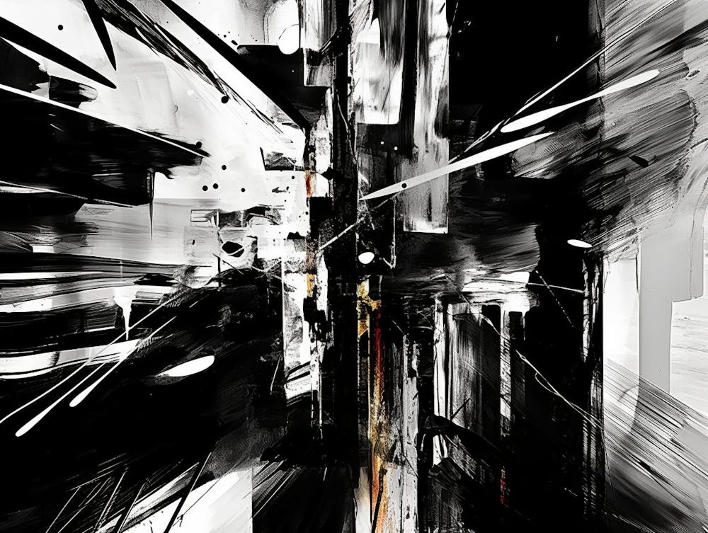 Distorted Reality Abstract Black And White 7