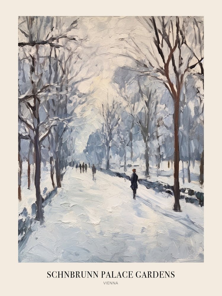 Winter City Park Poster Schnbrunn Palace Gardens Vienna 1