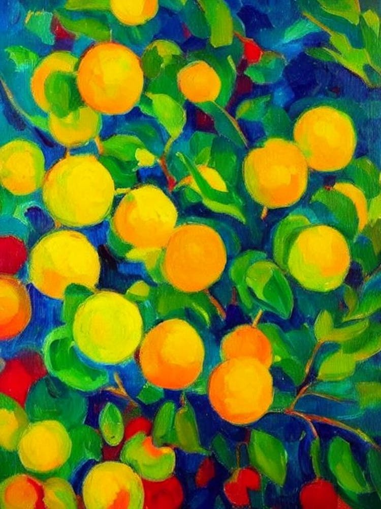 Starfruit Vibrant Matisse Inspired Painting Fruit