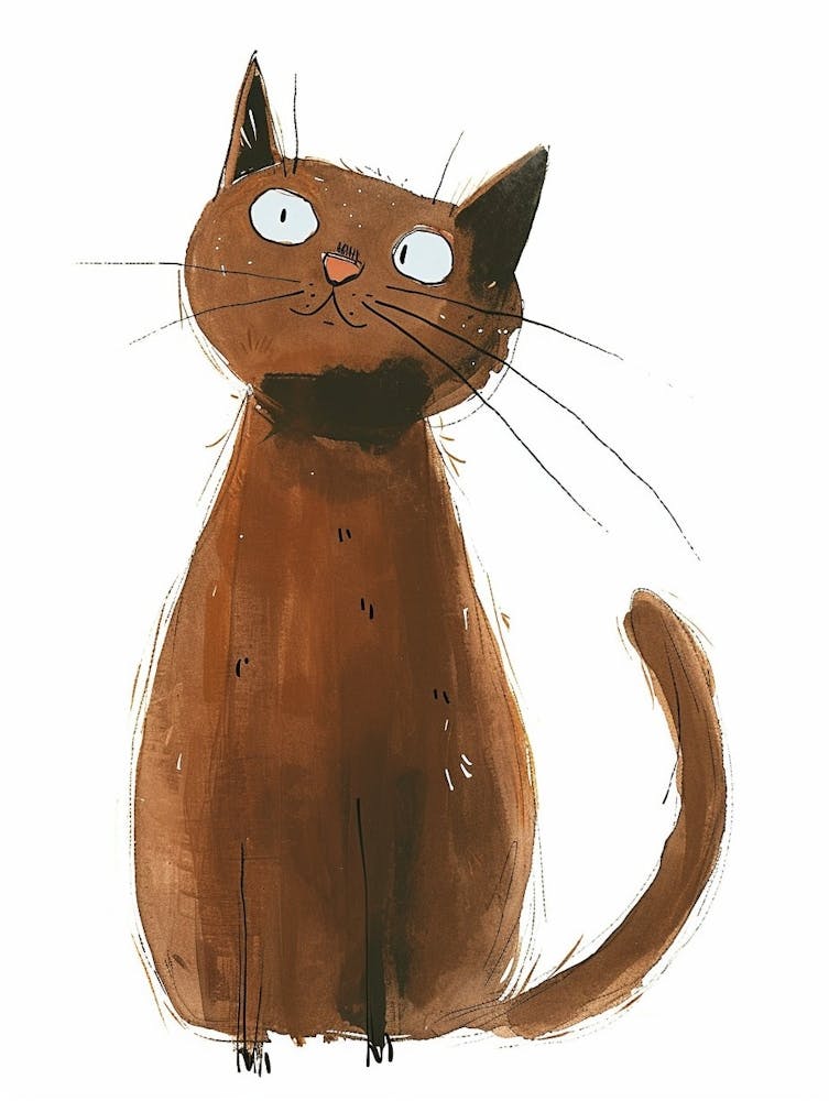 Havana Brown Cat Clipart Illustration 1