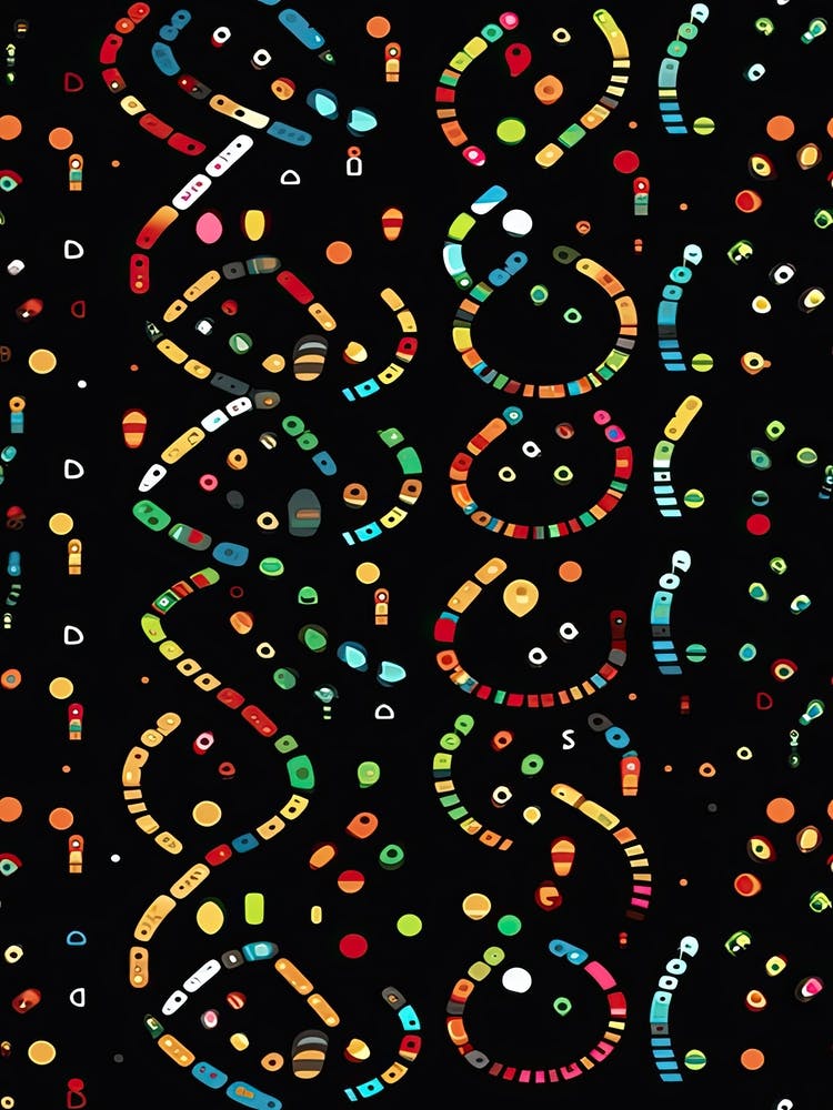 Watercolour Colour Lines Dna 1