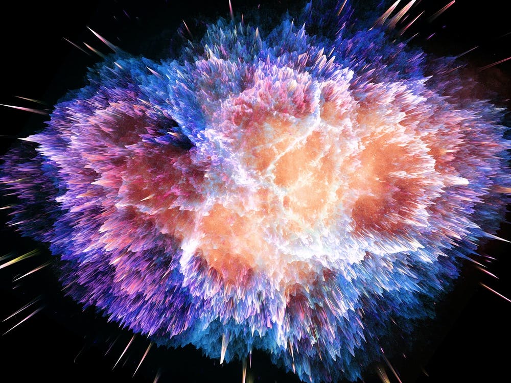 Space Neon Explosion #3 - space neon poster, synthwave poster