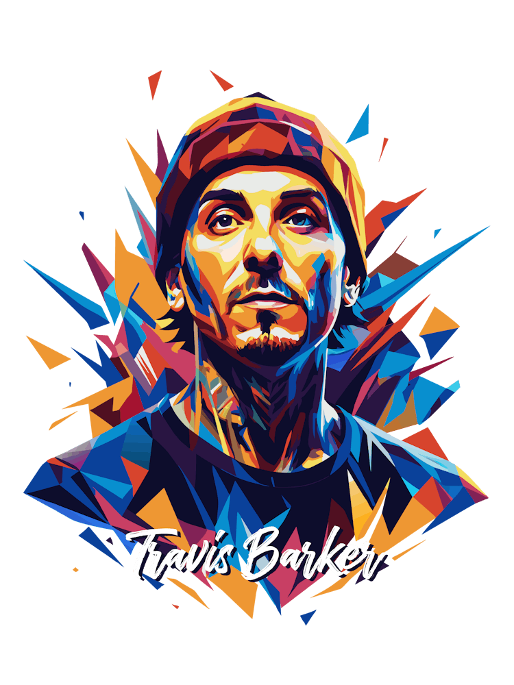 Travis Barker Blink 182 03 Portrait Music Icon WPAP Pop Art Style