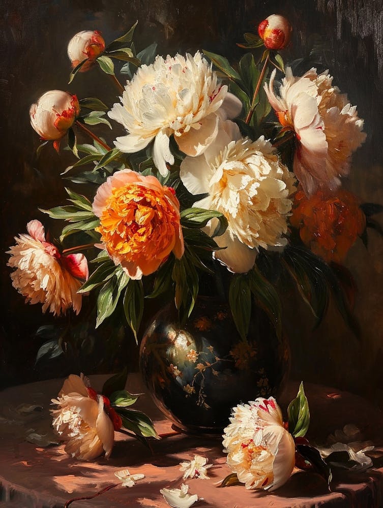 Baroque Floral Still Life Peony 2