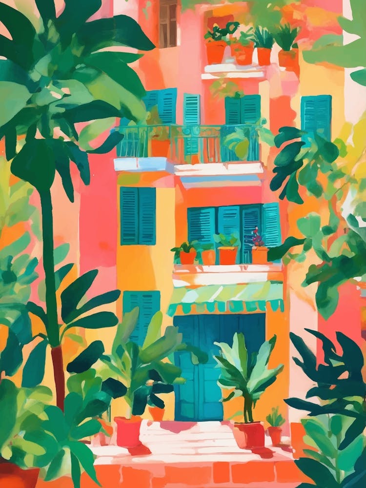 Colorful tropical beach house