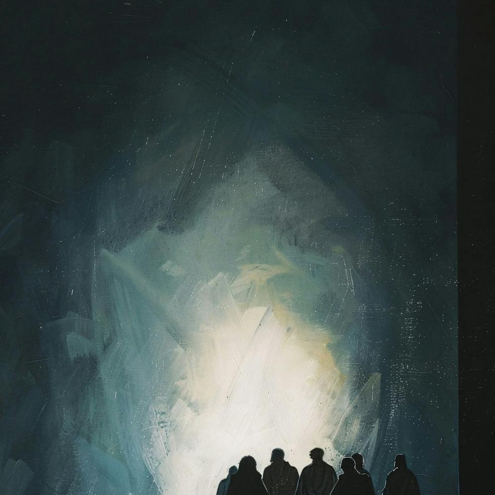 Depiction Of The Transfiguration With Glowing Light