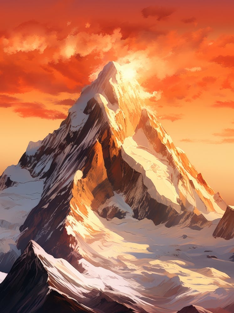 Mountain Landscape At Sunset 1