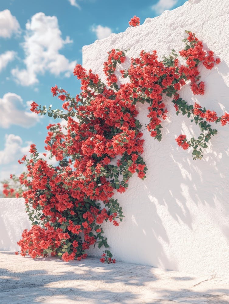 Red Roses On A Wall