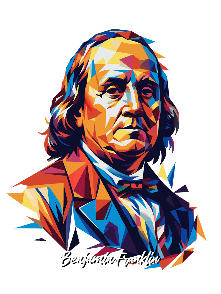 Benjamin Franklin Portrait WPAP Pop Art